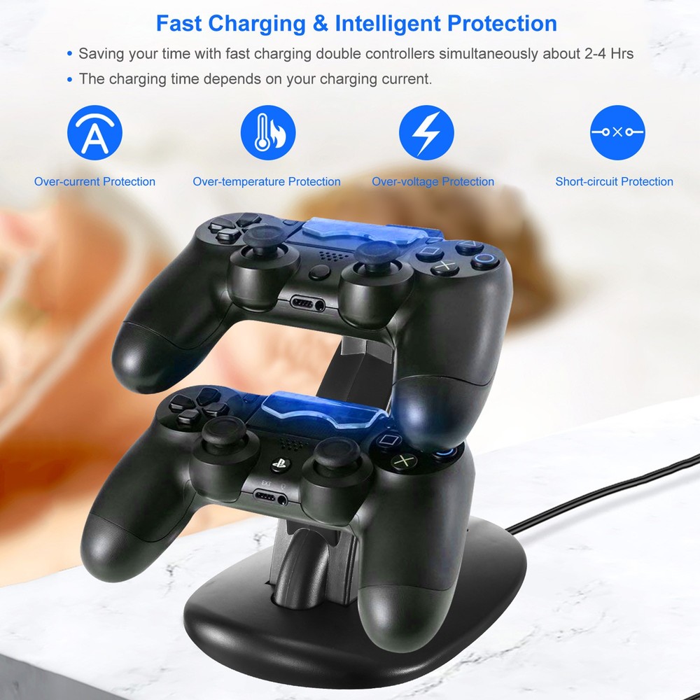 Dual Micro USB Charging Dock for PS4 Pro & Slim Controllers