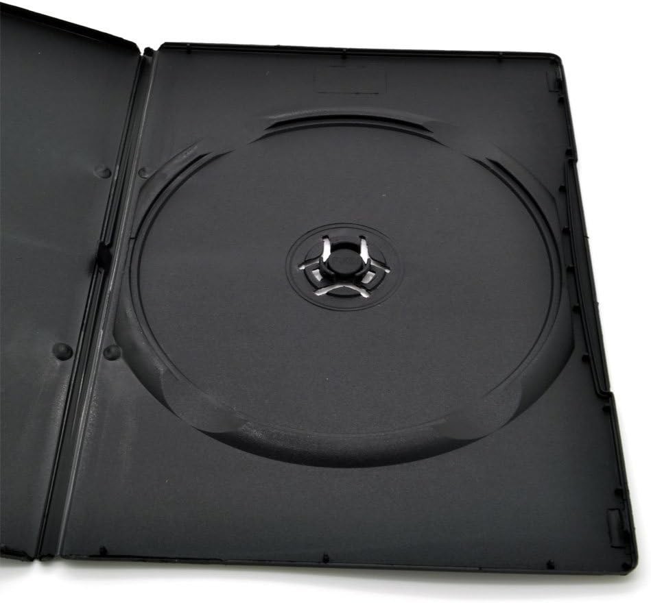 7mm Slim Black Single CD/DVD Case, 100 Pieces Pack.