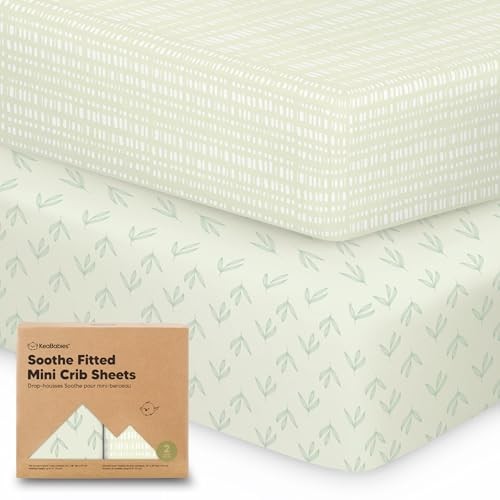 2-Pack Mini Crib Sheets Fitted - 38x26 Pack N Play Sheets for Pack and Fleur