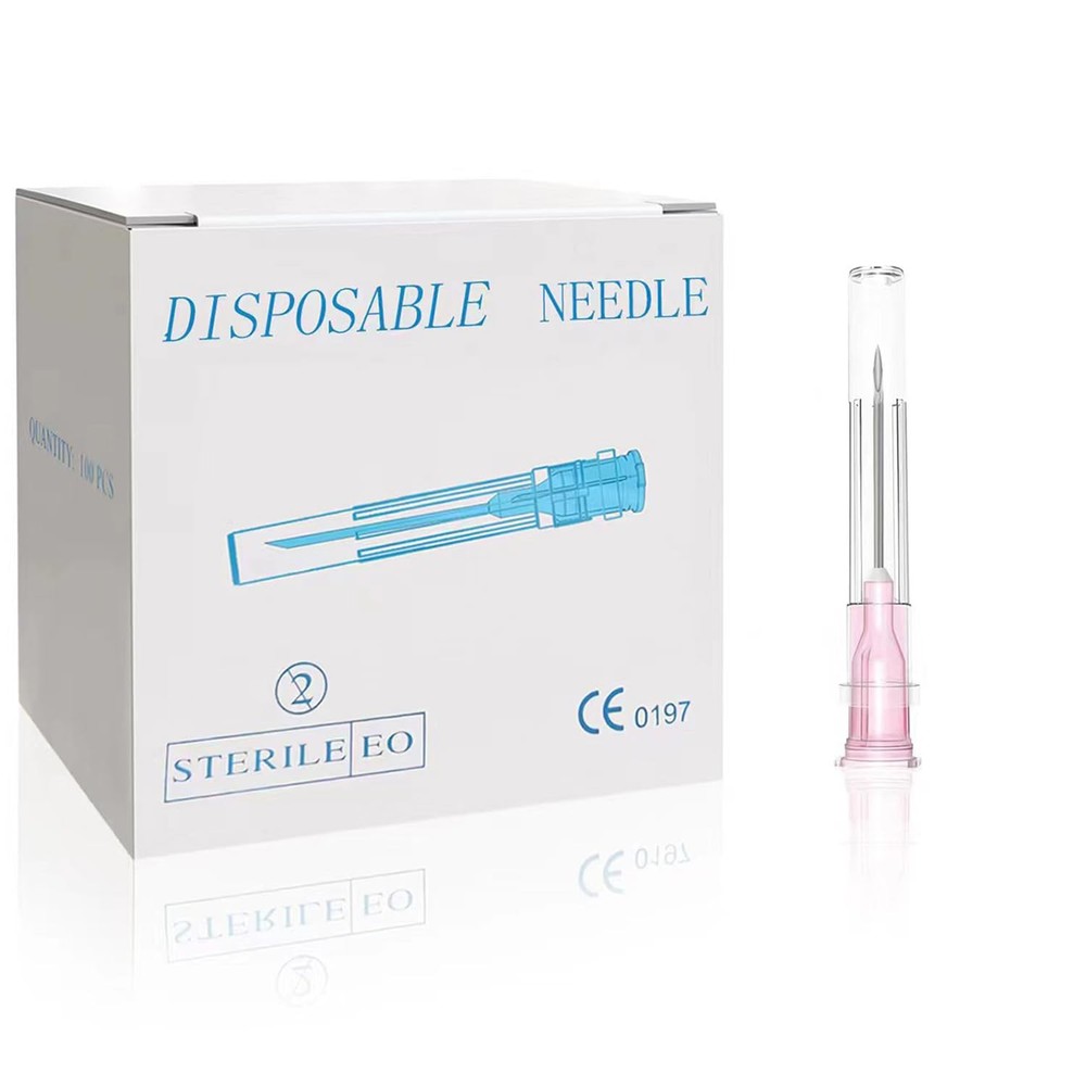 100 Pack - 18G 1 Inch Dispensing Needle Sterile with Luer Lock for Industry, Sci