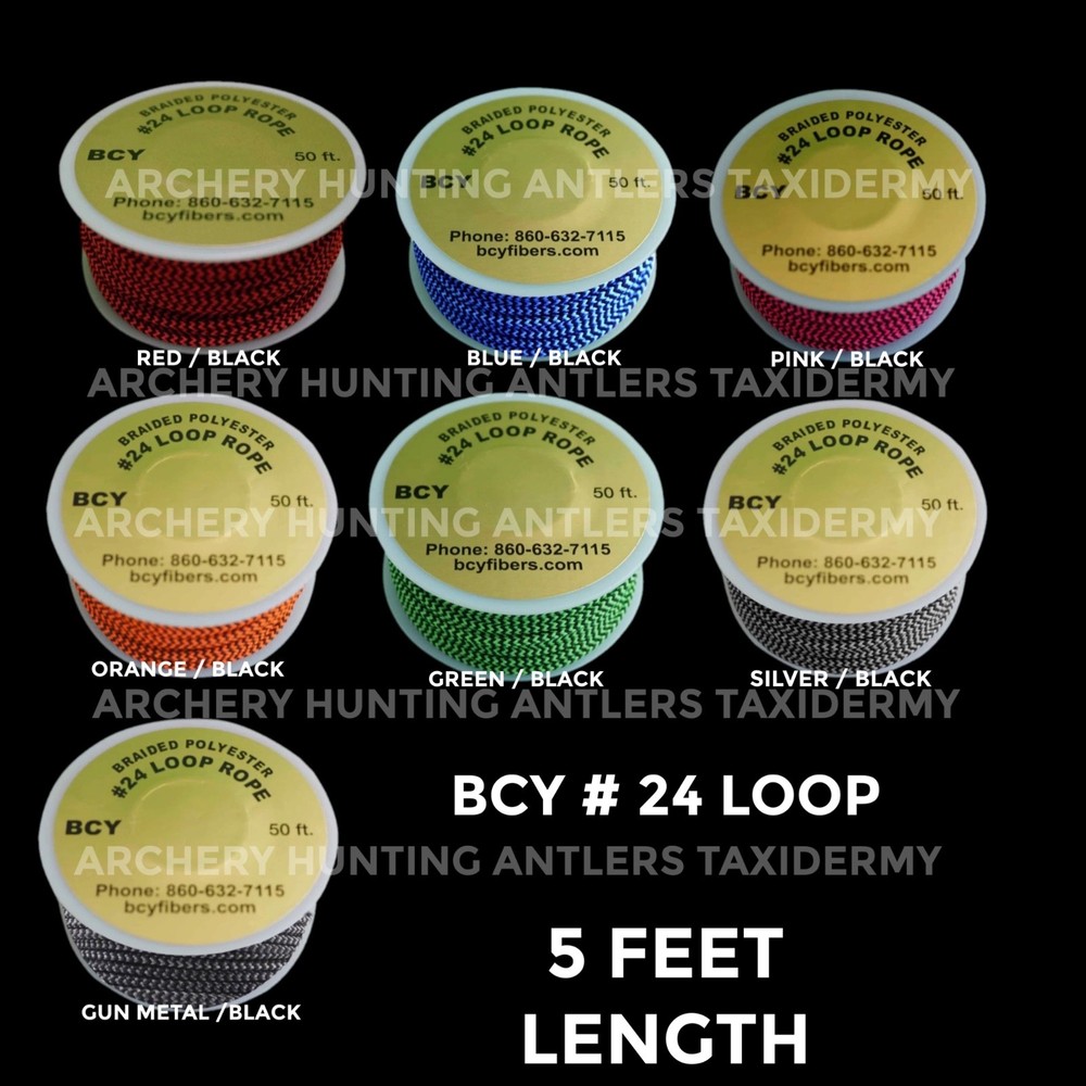 5 FT - 2-COLOR BCY #24 Archery Bowstring Bow String RELEASE D LOOP CORD MATERIAL