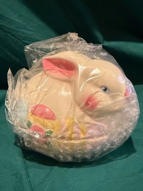 Vtg Hermitage Pottery Fine Ceramic Rabbit Egg Candy Dish NIB