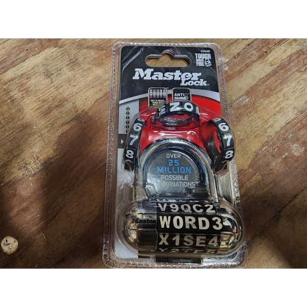 Black Master Lock 1534D Word Combination Padlock