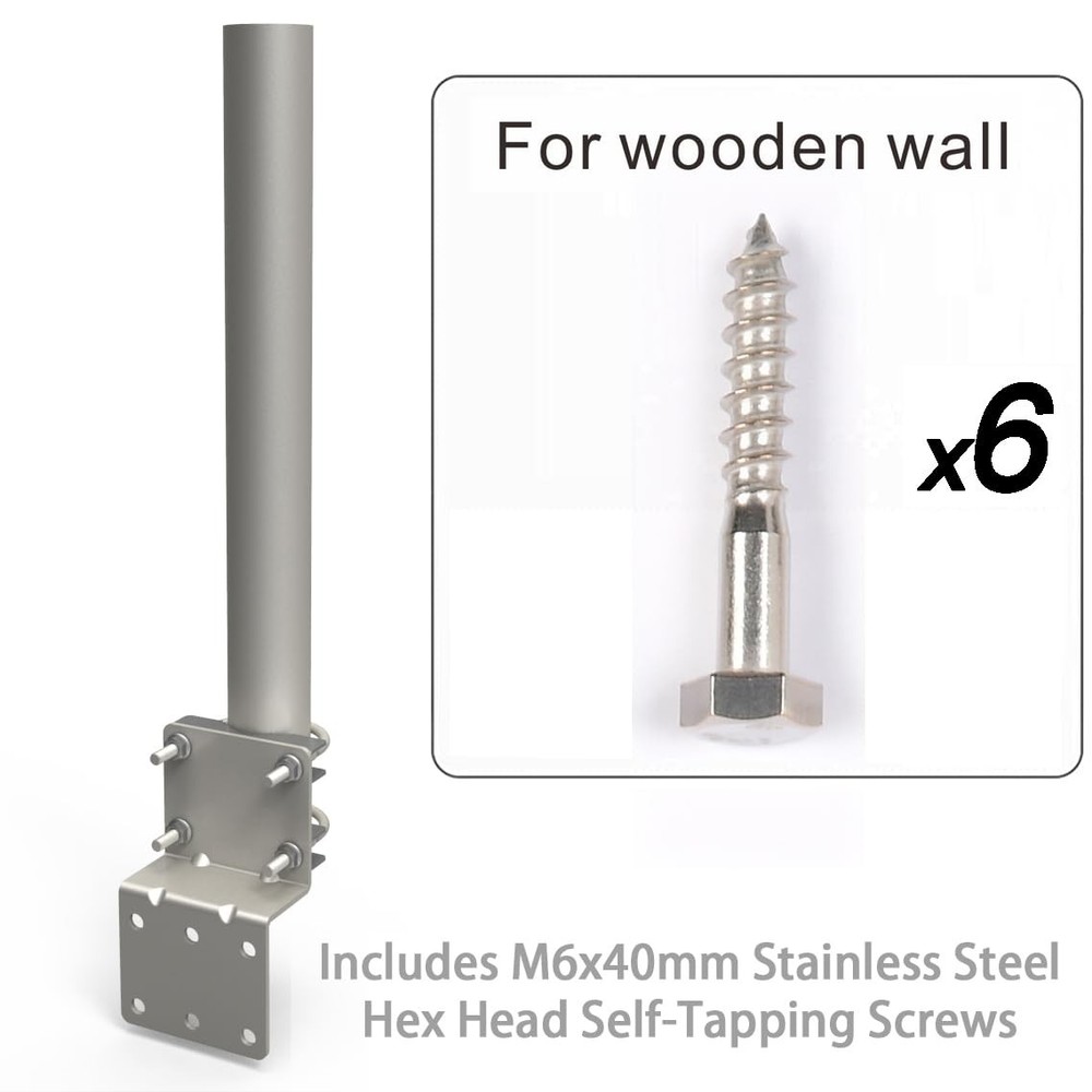 Technical Pole Mount Accessory for Outdoor Antennas Length 15.75", Gray