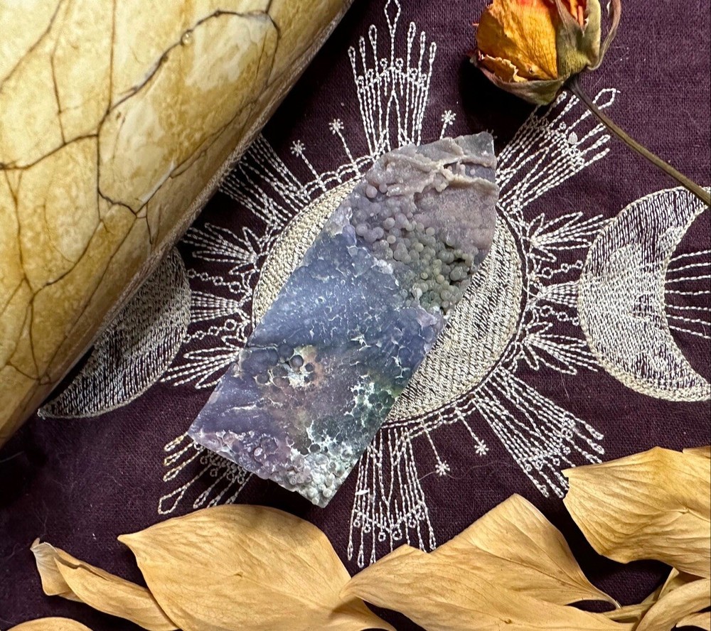 Grape Agate Raw And Polished Point, Grape Agate Tower, All Natural