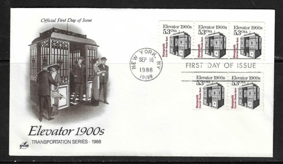 USA SC # 2254 Elevator FDC . Artcraft Cachet