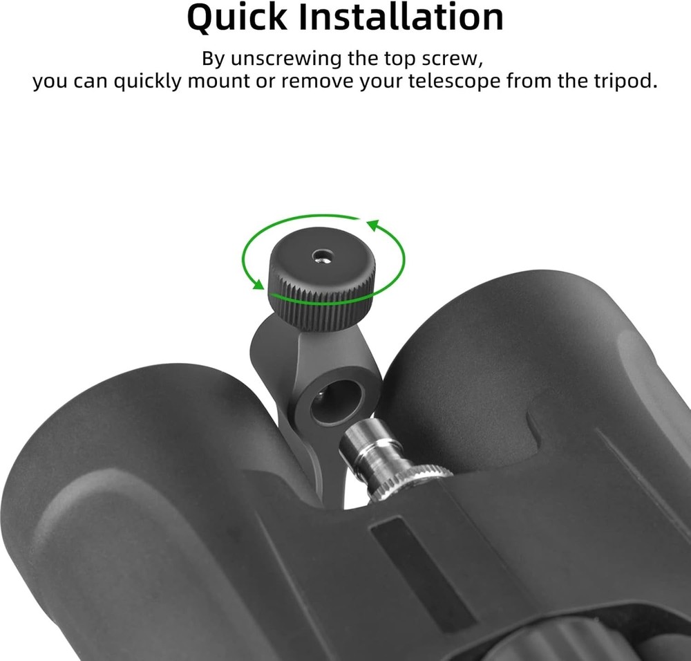 Aluminum Binocular Tripod Adapter with Quick-Release & Universal Compatibility