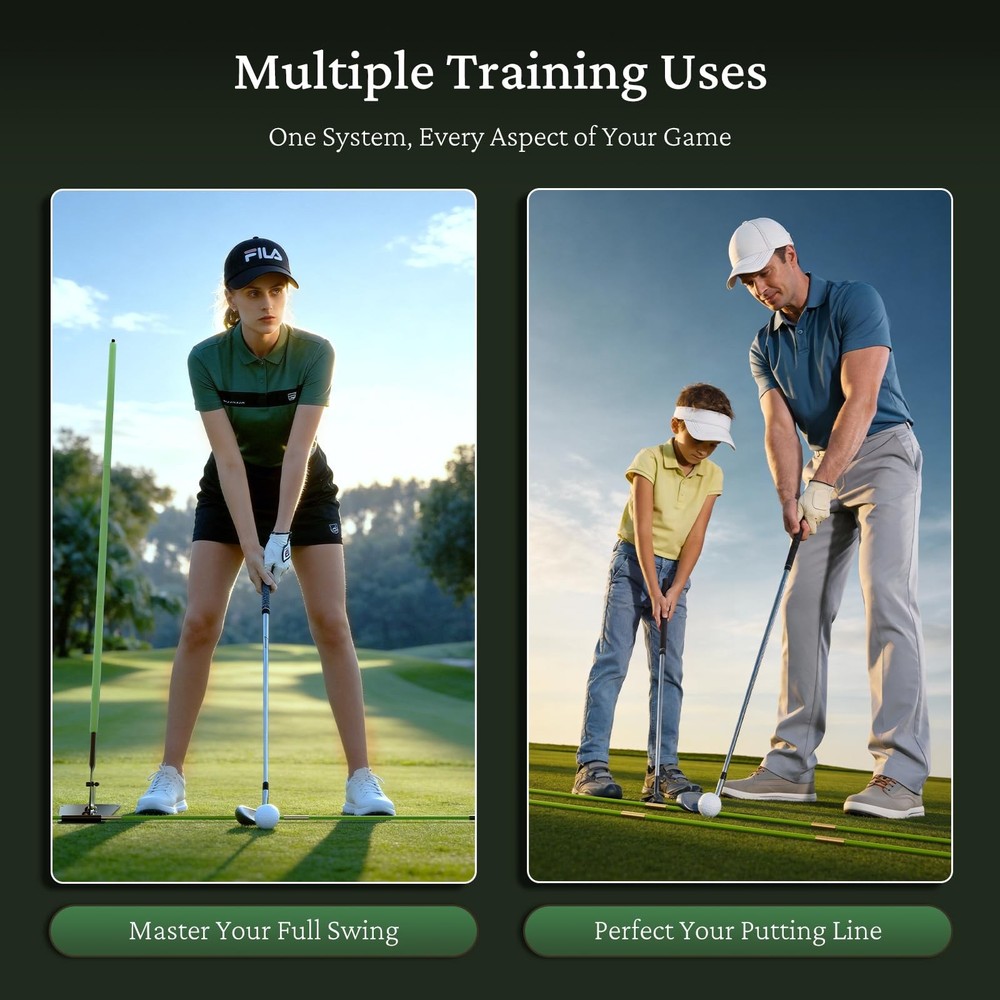[Upgraded] Golf Alignment Sticks Holder with Angle Adjustment, Metal Base, De...