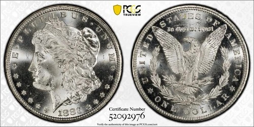 1883 CC Morgan Silver Dollar PCGS MS-62
