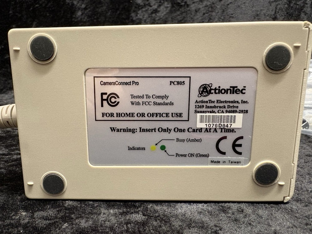ActionTec CameraConnect Pro External PC Card Read and Write Drive