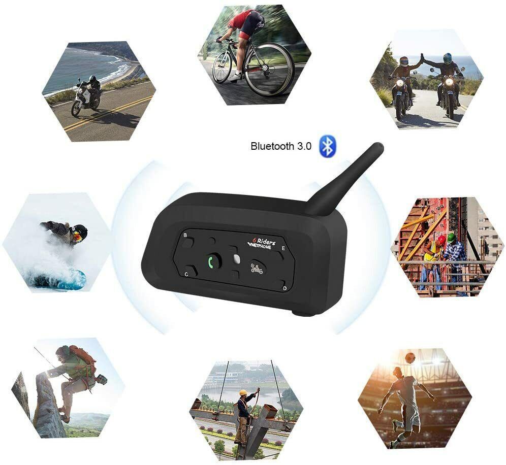 1/2X V6 BLUETOOTH MOTORCYCLE HELMET INTERCOM INTERPHONE HEADSET INTERCOMUNICADOR