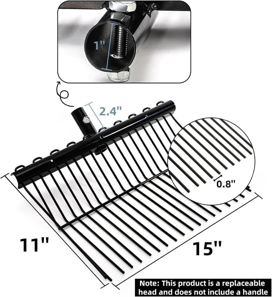 Metal Pitch Fork for Garden, Durable Digging Fork Rake Head Replacement with ...