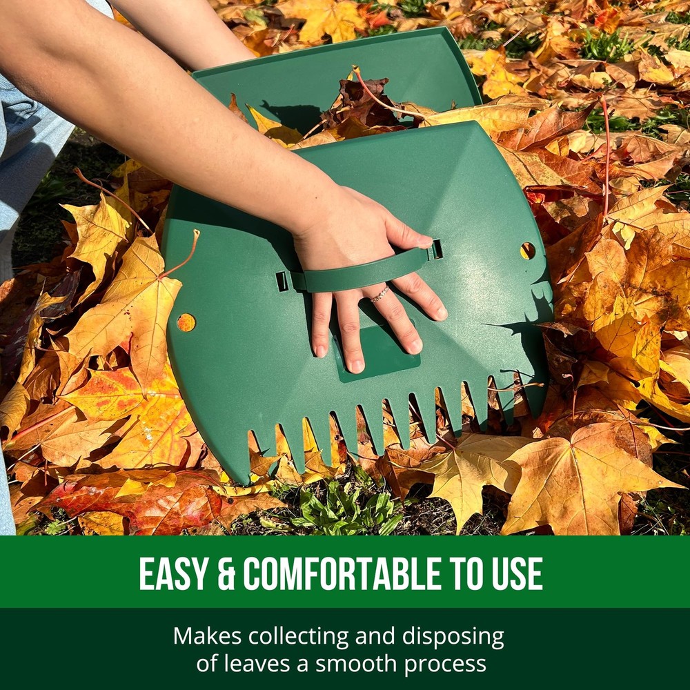 GardenHOME Leaf Scoops Hand Rakes, Large Leaf Grabbers for Yard Work