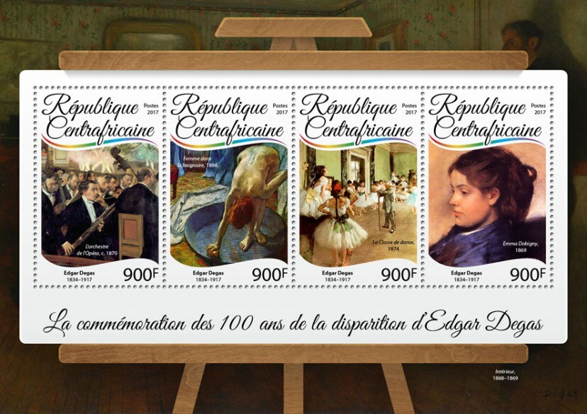 2017 Centrafrique - Edgar Degas. Y&T: 4917-4920  |  Michel Code: 6845-6848
