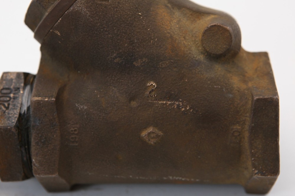 Crane 2" Bronze Swing Check Valve Y Pattern 150S 300CWP w/ Male Barbed Adapter