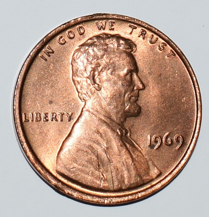 1969 Penny Error Floating Roof, Retaining Collar + High Mint State Red