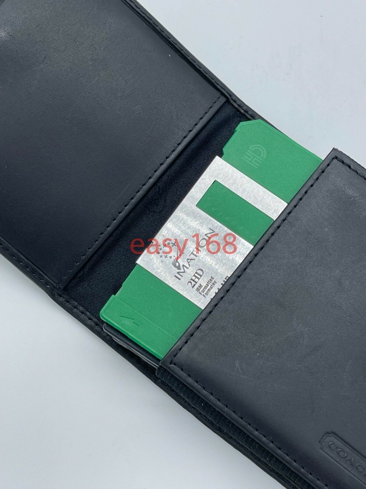 Coach 3.5 Floppy Disk PC Case Holder Black Leather