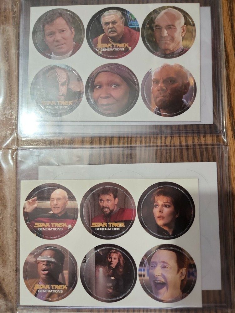 Star Trek Generations Unpunched Pog / Space Cap Sheets White Border Set