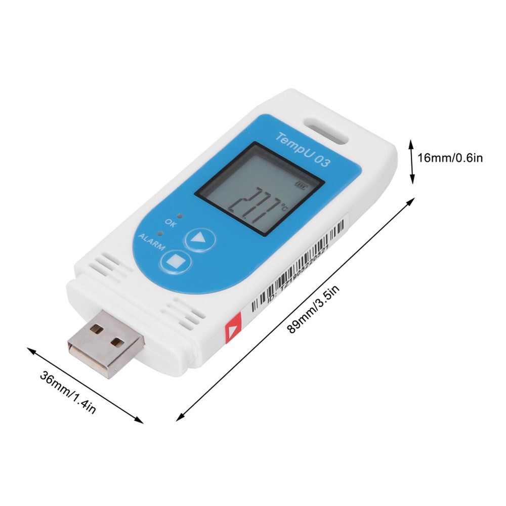USB Digital LCD Temperature and Humidity Data Logger Reusable Temp Recorder