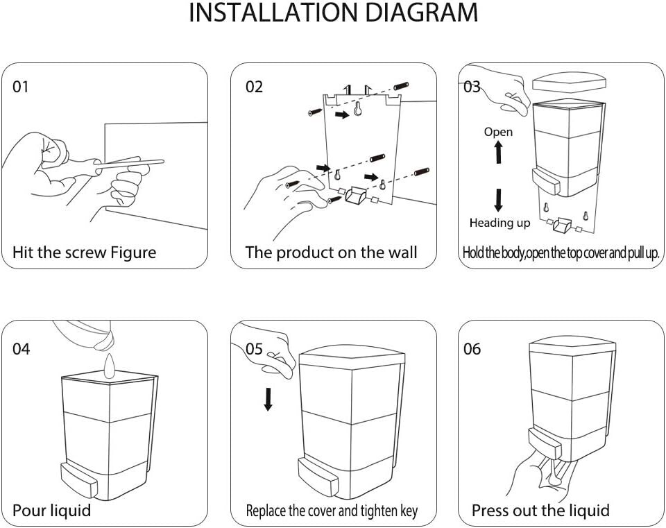 Versatile 1L Soap Dispenser - Durable Wall-Mounted Solution for Any Environment
