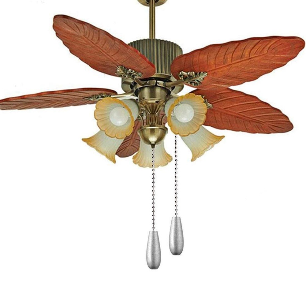 Ceiling Fan Chain Pulls Silver Color Pull Chain Extension Wooden Made for Cei...
