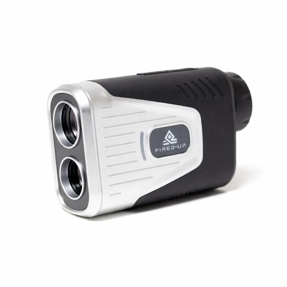 FIRED-UP Golf Range Finder - Rechargeable Laser Rangefinder Silver/Black