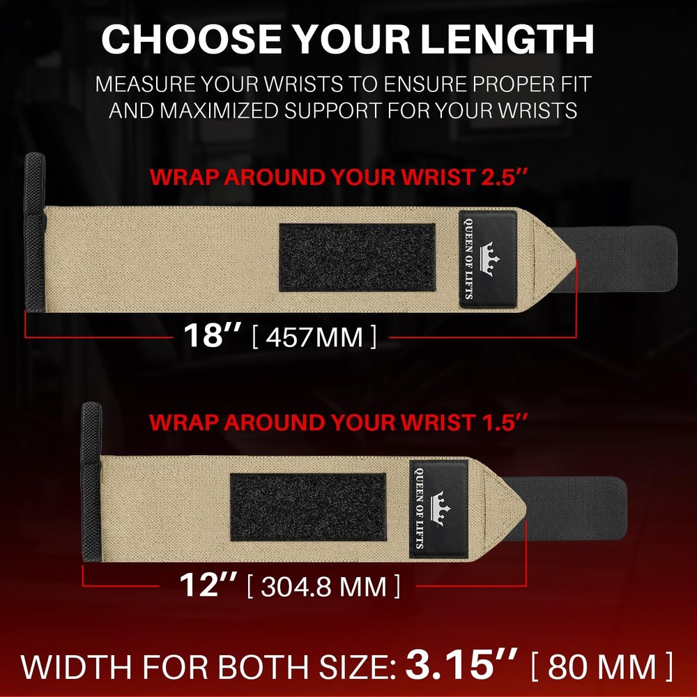 Weightlifting Wrist Wraps with Thumb Loop – HeavyDuty Support for Powerlifting