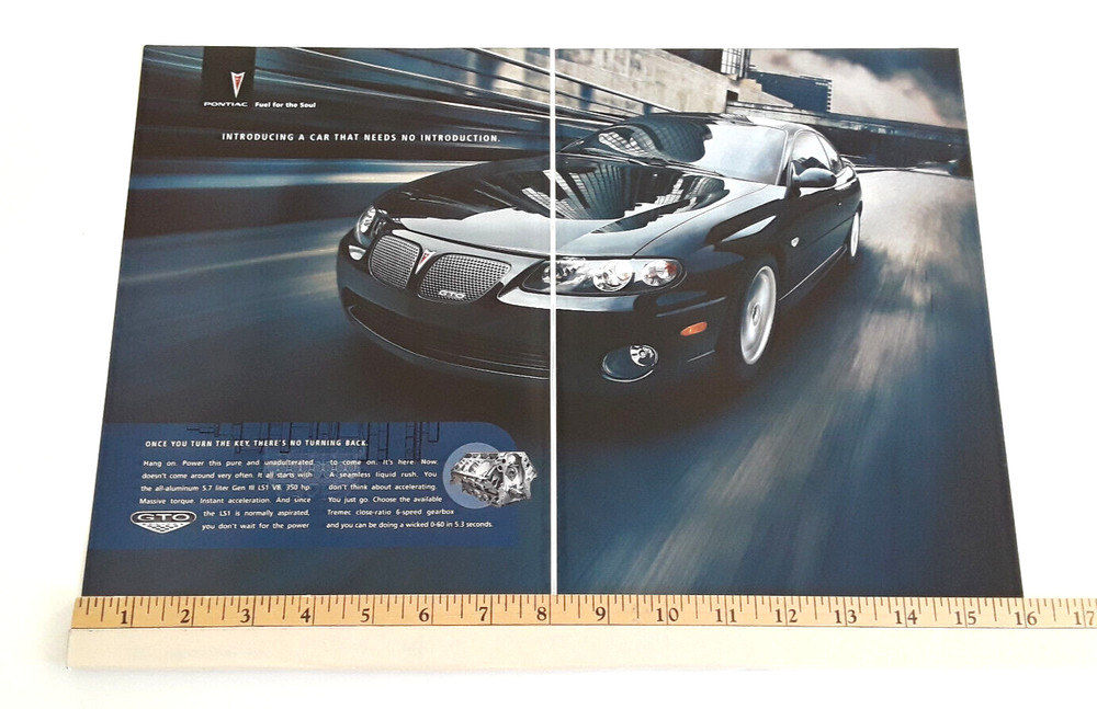 2004 PONTIAC GTO ORIGINAL 2 PAGE AD