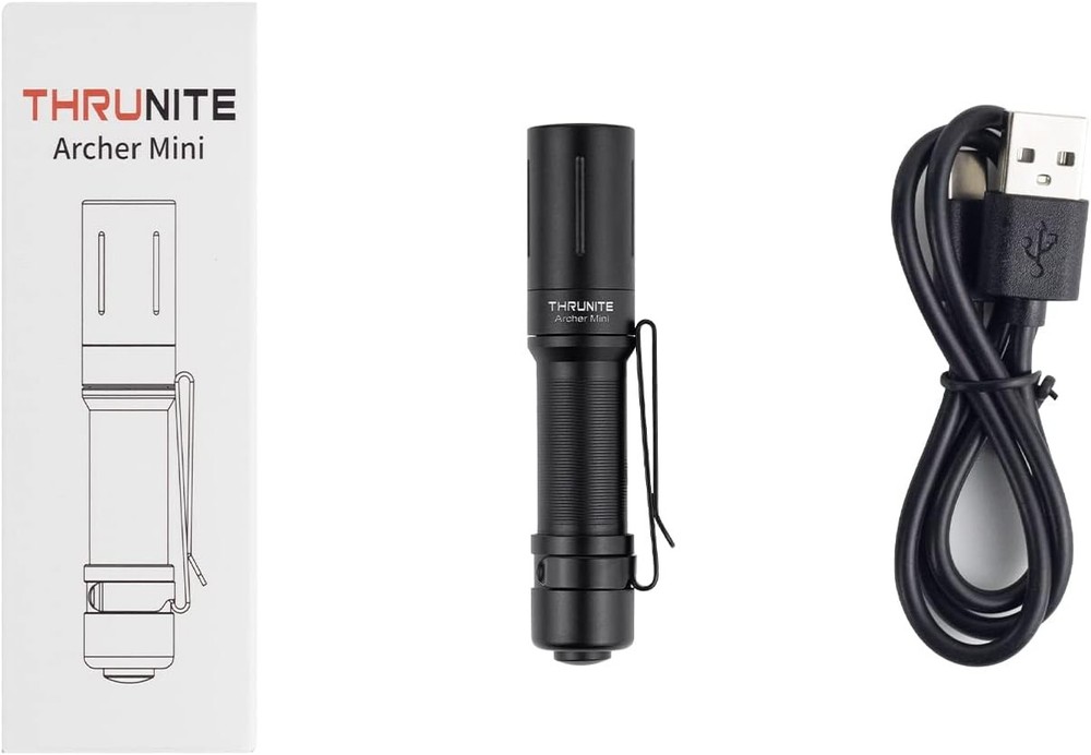 ThruNite EDC Flashlight Archer Mini, 405 pocket size, Black Neutral White