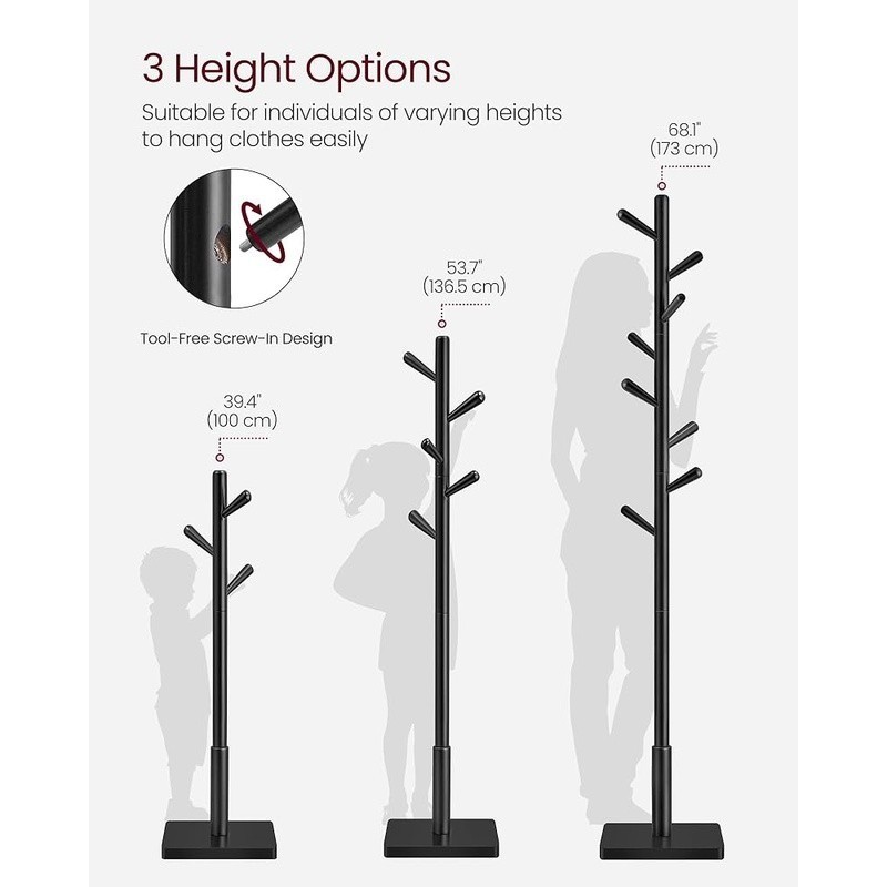 Adjustable Freestanding Coat Rack Modern Tree Organizer Entryway Storage New
