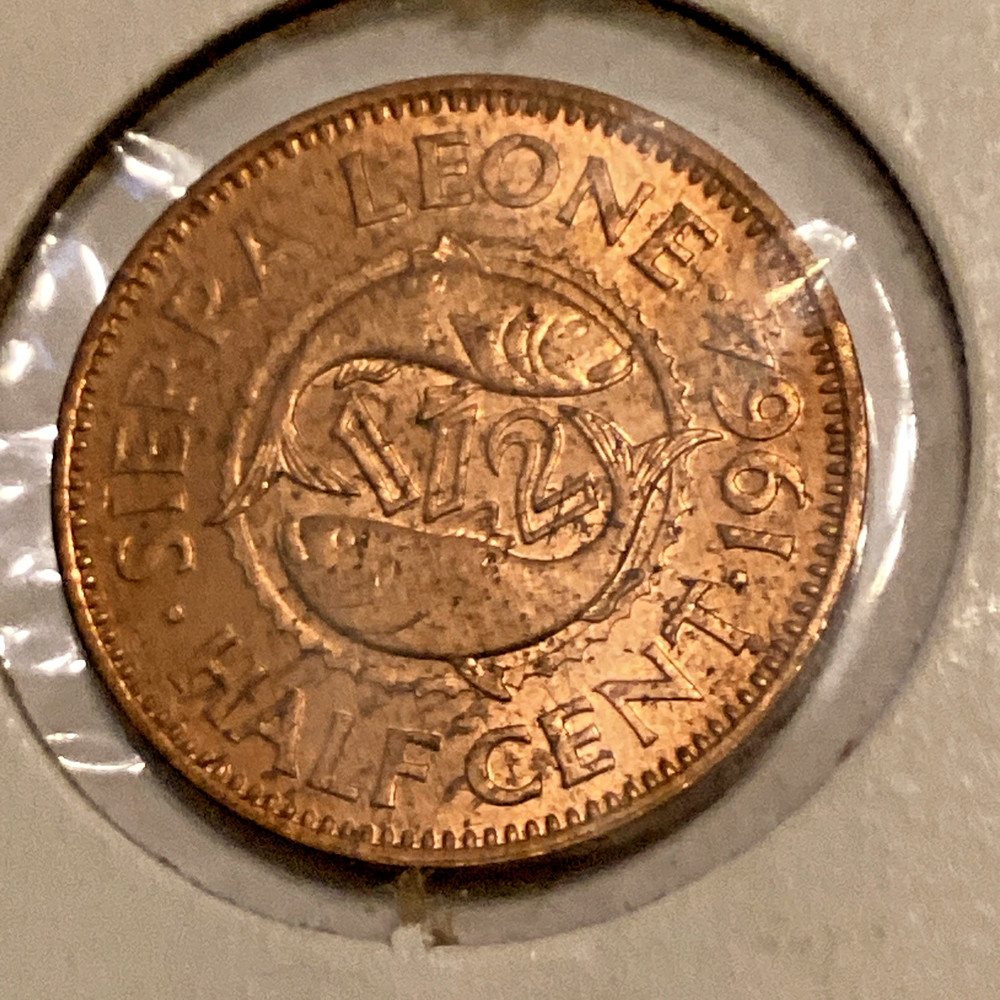 1964 Sierra Leone Cent and Half Cent 2 coins