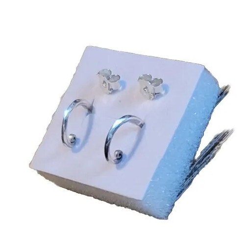 .925 Silver Swirl Hoop Earrings