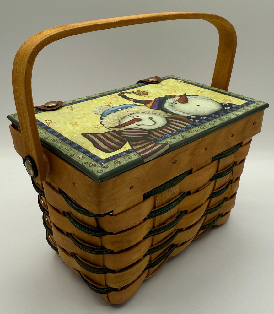 Snowman Lidded Wicker Basket, Gift Boxes 5pc Set