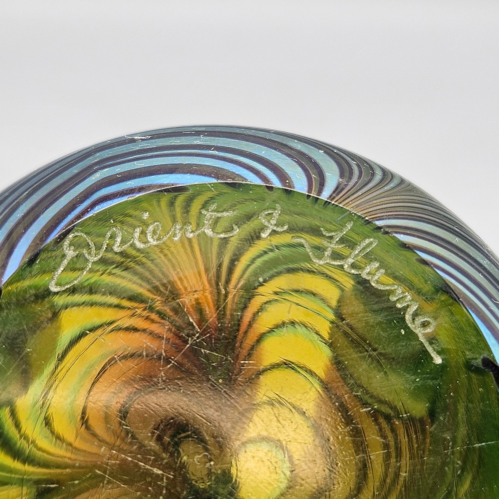 1981 Orient & Flume Pulled Feather Paperweight