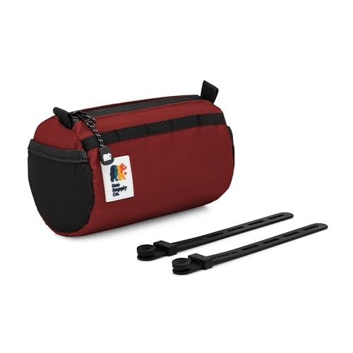 Handlebar Bike Bag – Water-Resistant Hard Shell with Quick-Access Zipper, Rust