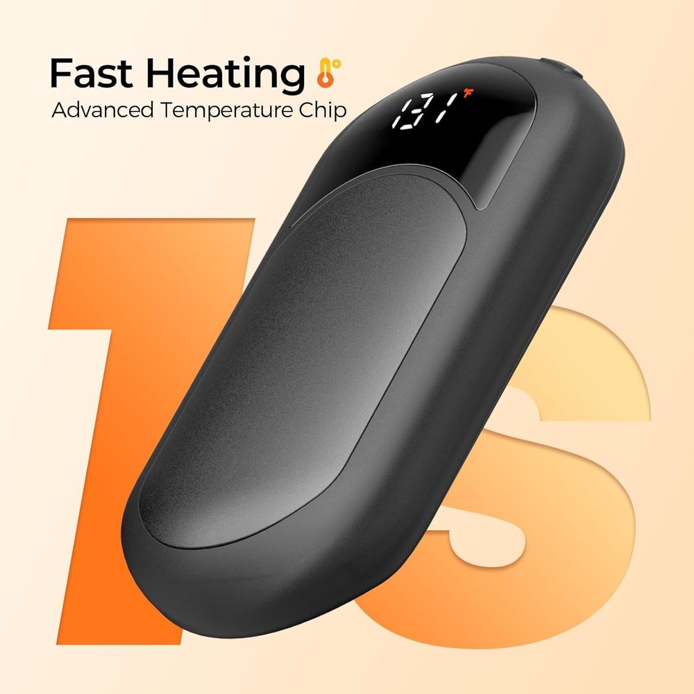 2 Pack Black Hand Warmers Rechargeable Ntc Temperature Control Portable Gift