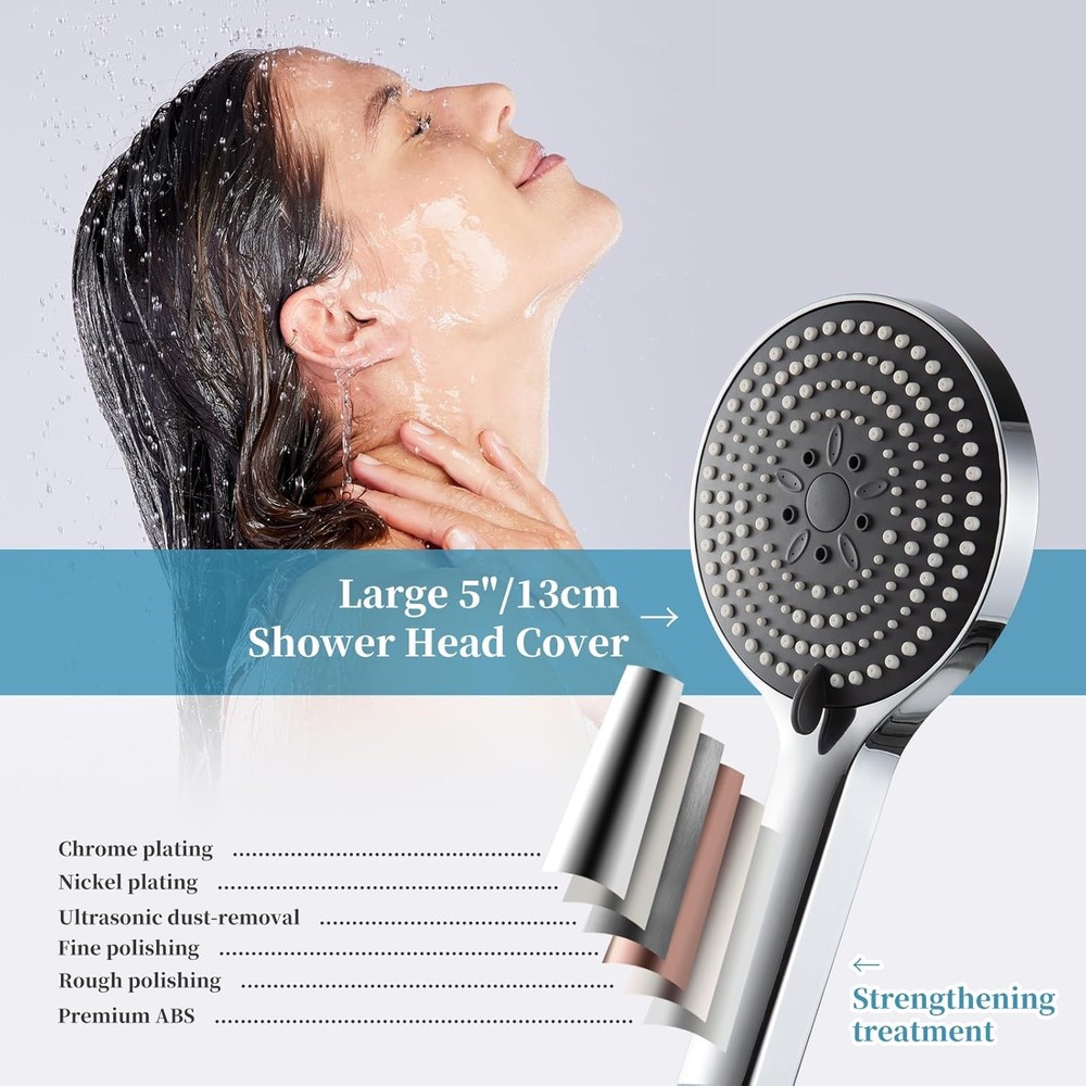 OFFO Handheld Shower Head, 6-Mode High Pressure Sprayer Chrome