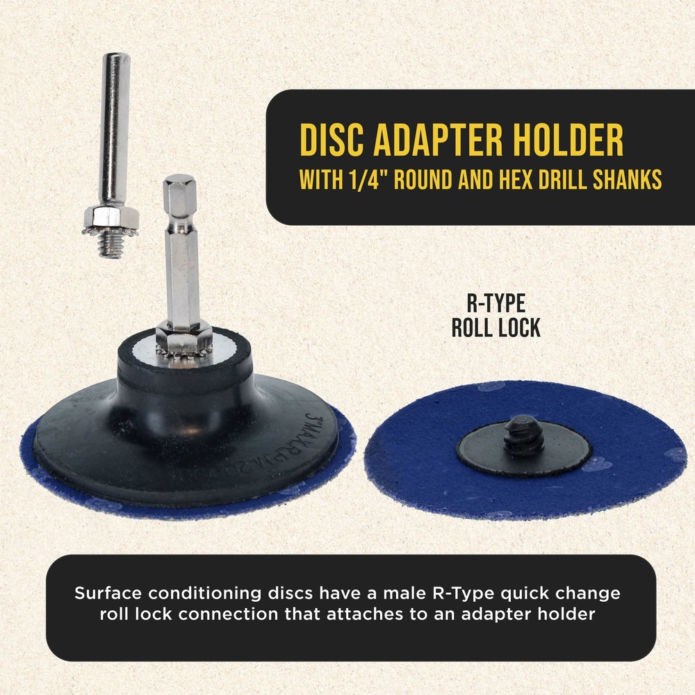 Dura-Gold 3" 36 Grit Quick Change Surface Prep Grinding Disc Set, 25 Discs, Pad