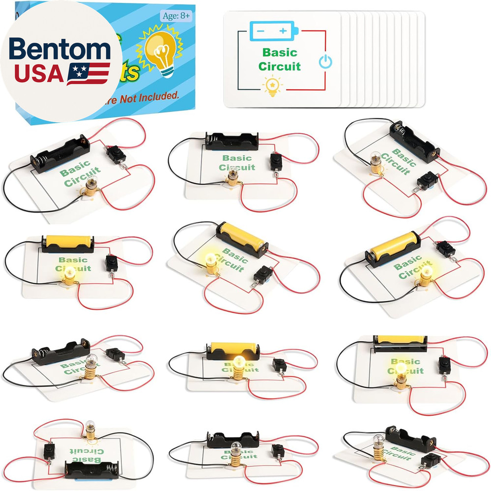 12 Bulk Electric Circuit Kit for Kids Age 8-12, Basic Circuits Science Light Bul
