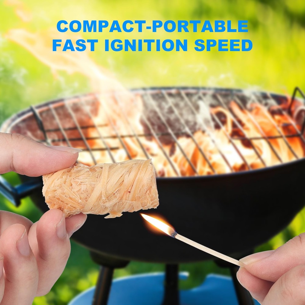 100 Counts Fire Starter, for Campfires, Fireplace, BBQ, Fire Pit, Pizza Oven,...