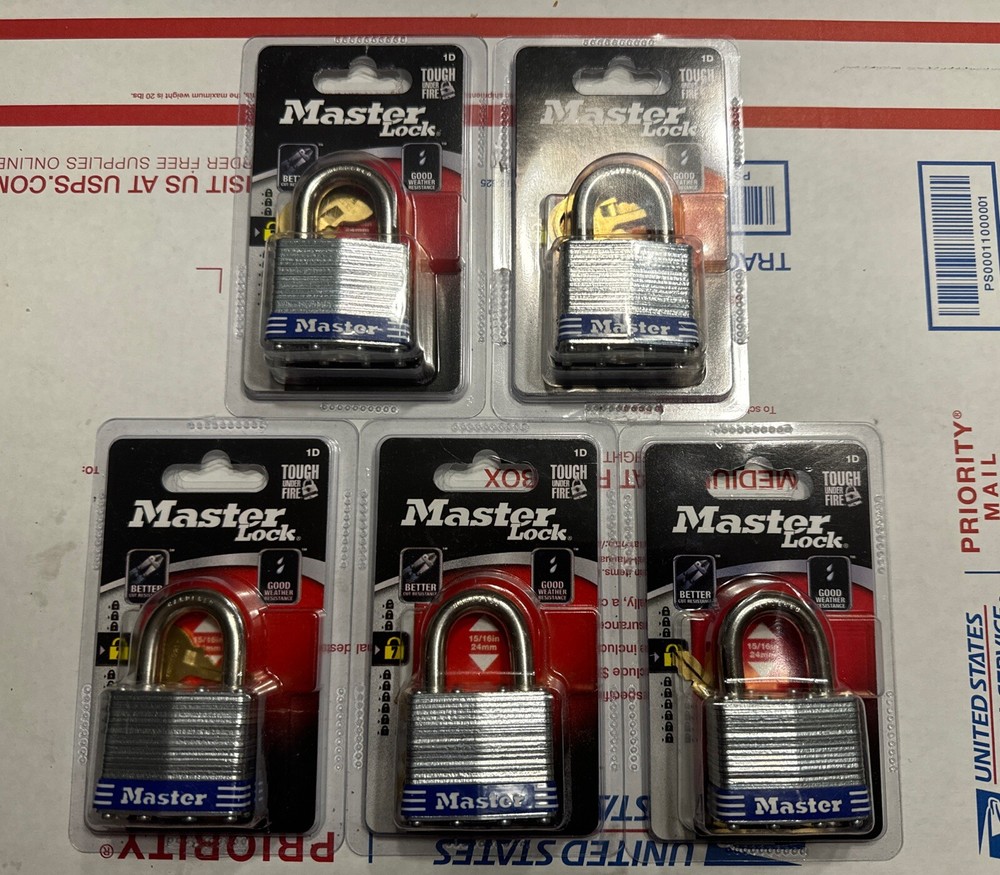 Master Lock 1D Pad Lock (Lot Of 5)
