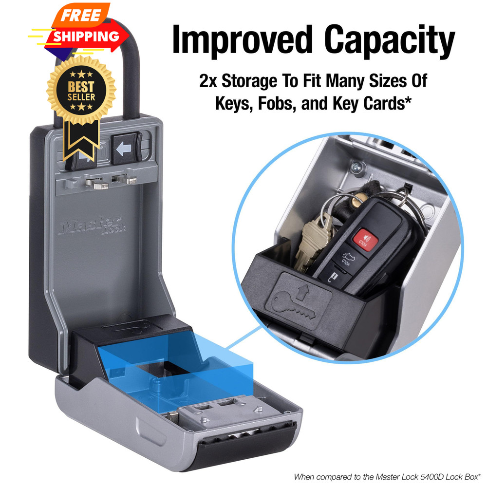 Master Lock High Capacity Key Lockbox, Combination Dial, 1 Pack, Black