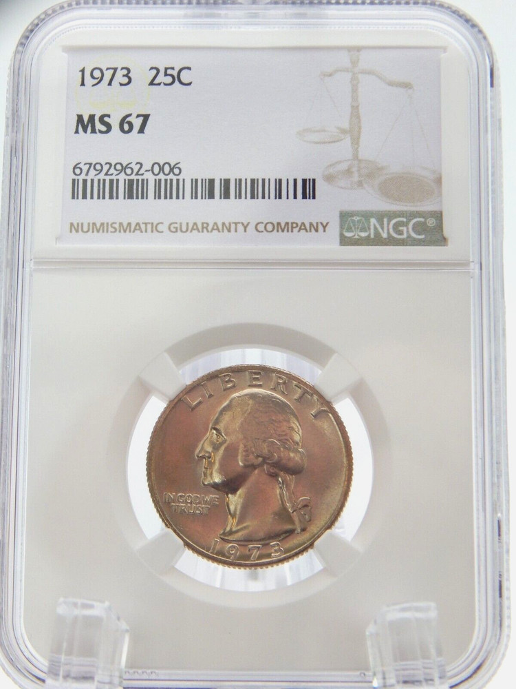 1973 Uncirculated Washington Quarter  NGC GRADED MS 67  (BT677)