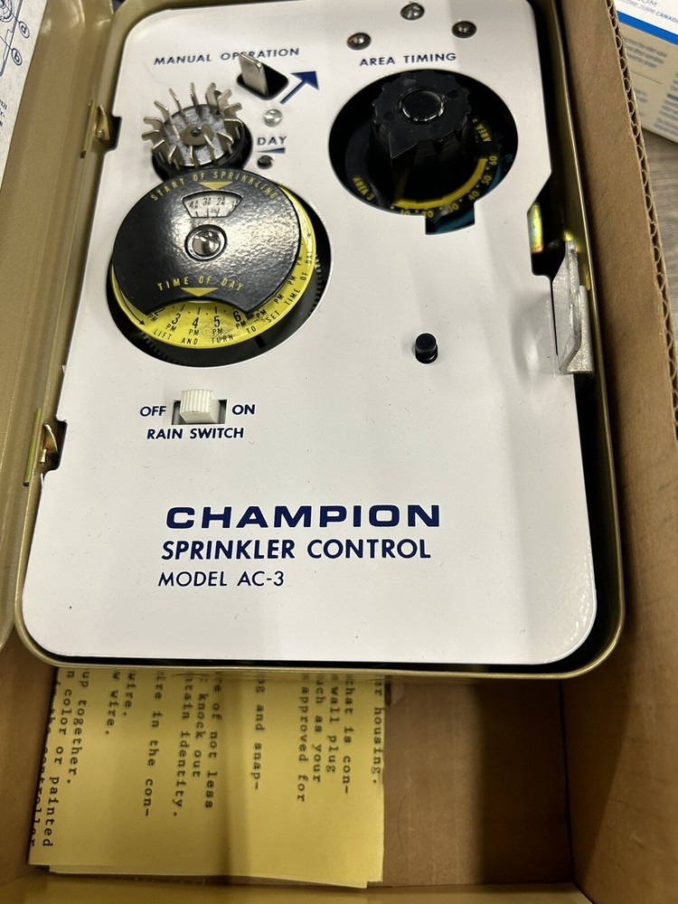 Champion Sprinkler Controller Model AC-3 Never Been Wired-Come As Shown