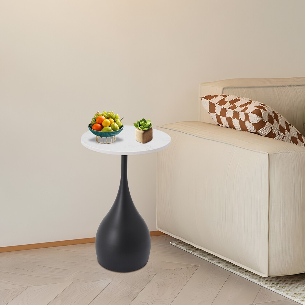 Modern Sofa Side Table, Round Accent Table, Round End Table for Small Spaces