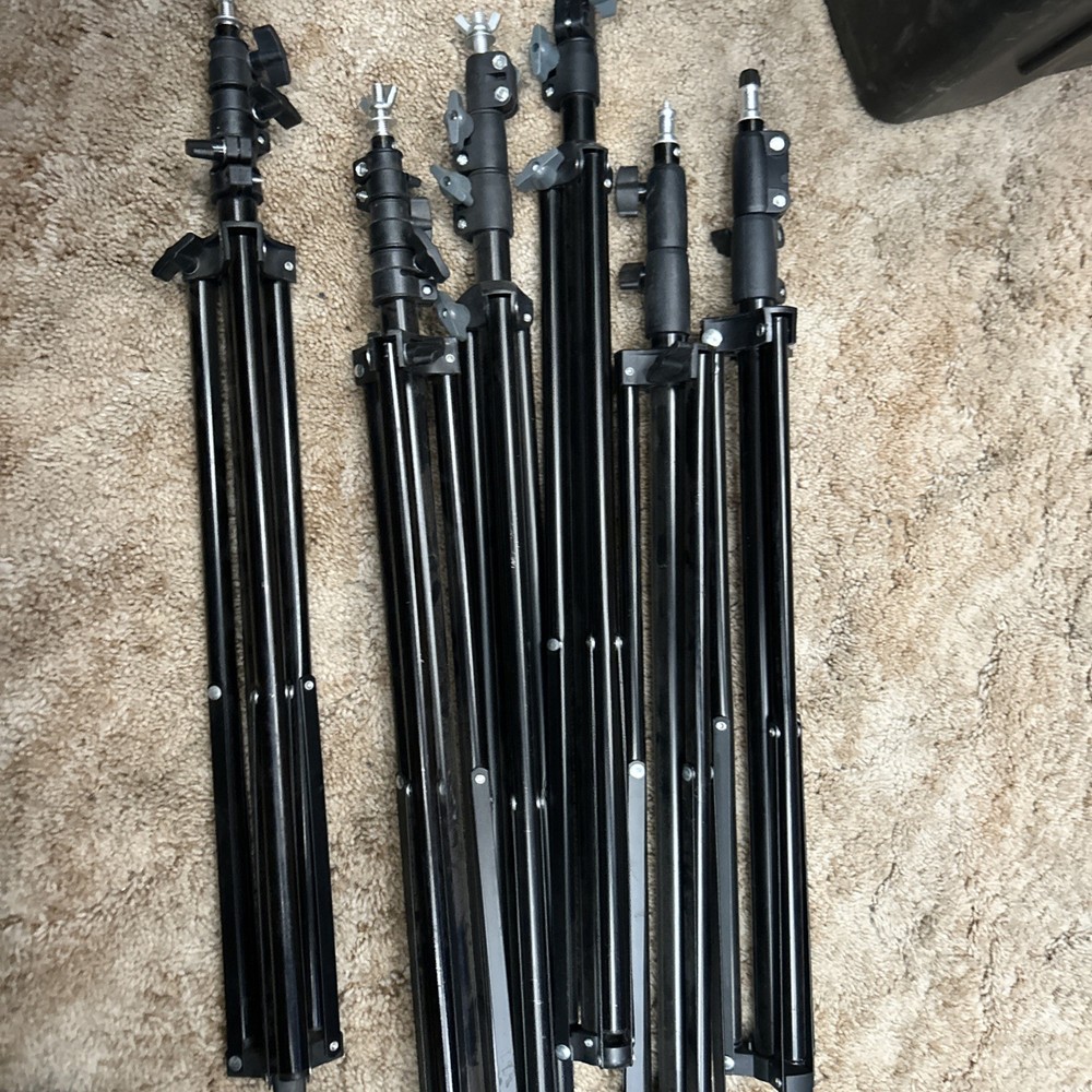 4 Neewer 200cm Light Stands - Slightly Used with two unknown brands