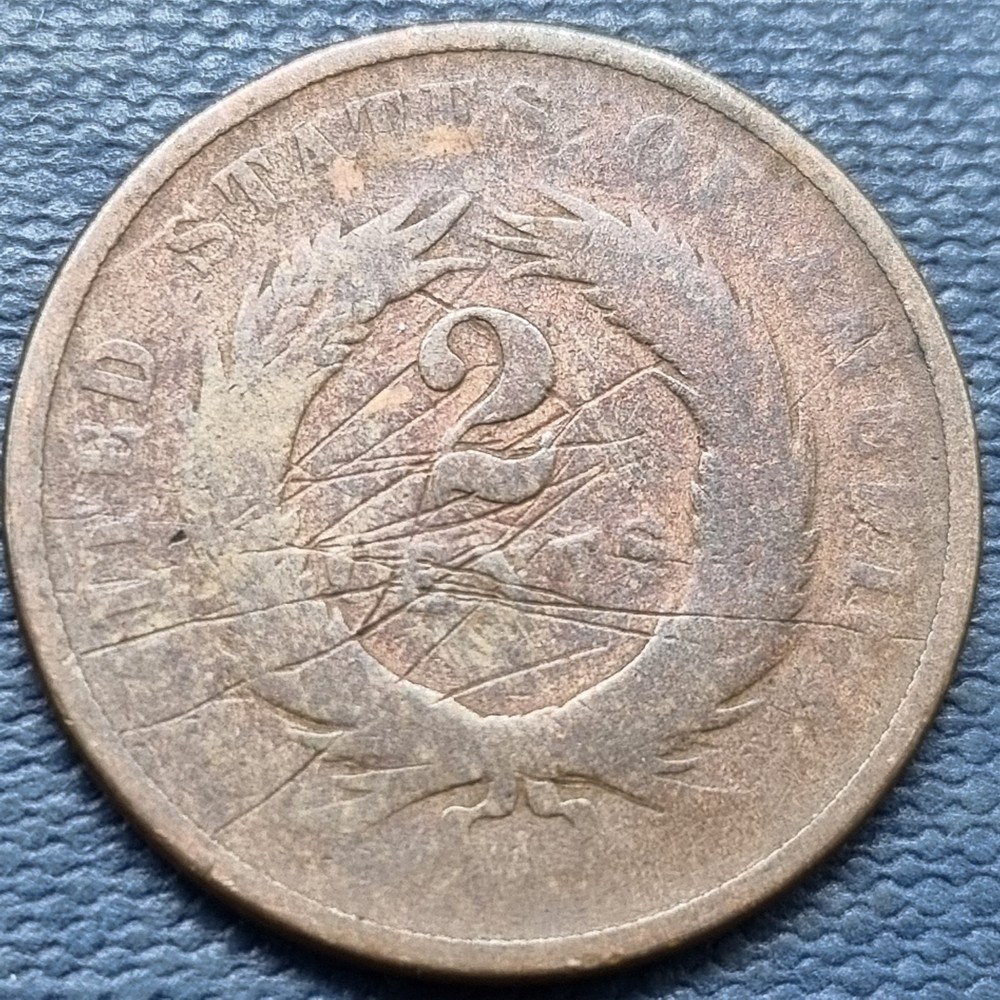1868 Two Cent Piece 2c Type Coin Circulated #97009