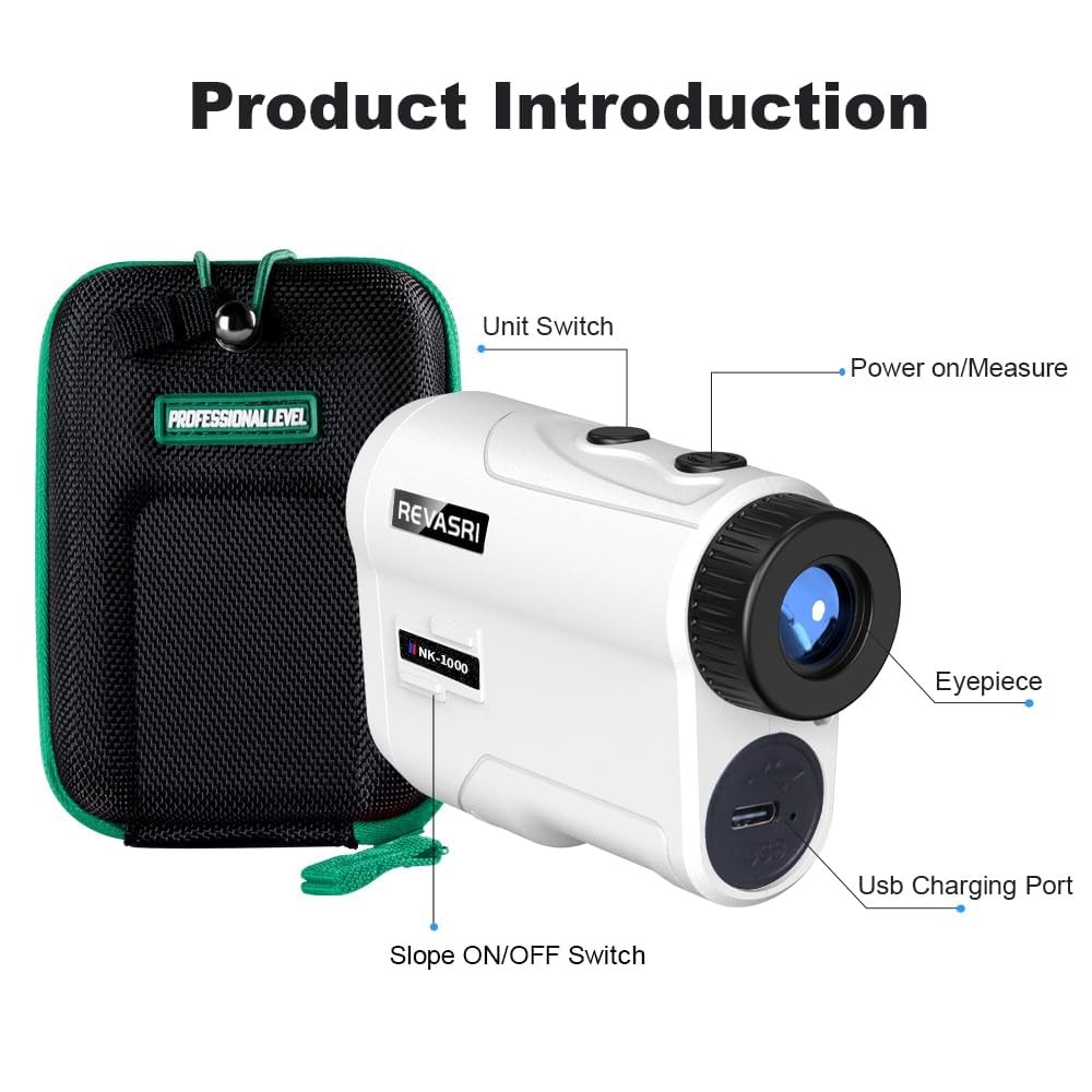 Golf Rangefinder with Slope and Pin Lock Vibration, External Slope Switch for...