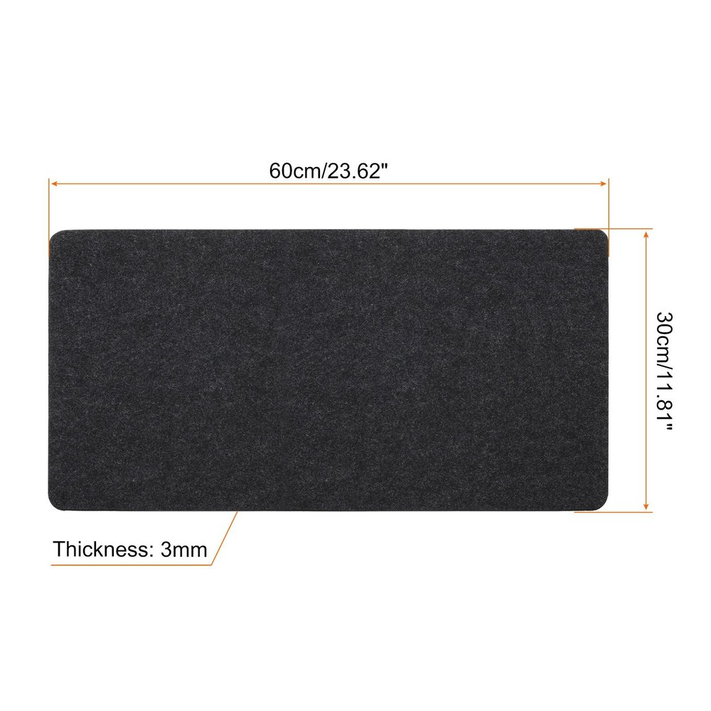 Desk Mat Protector 24"x12" Felt Dual Side Mouse Pad Writing Mat Dark Gray