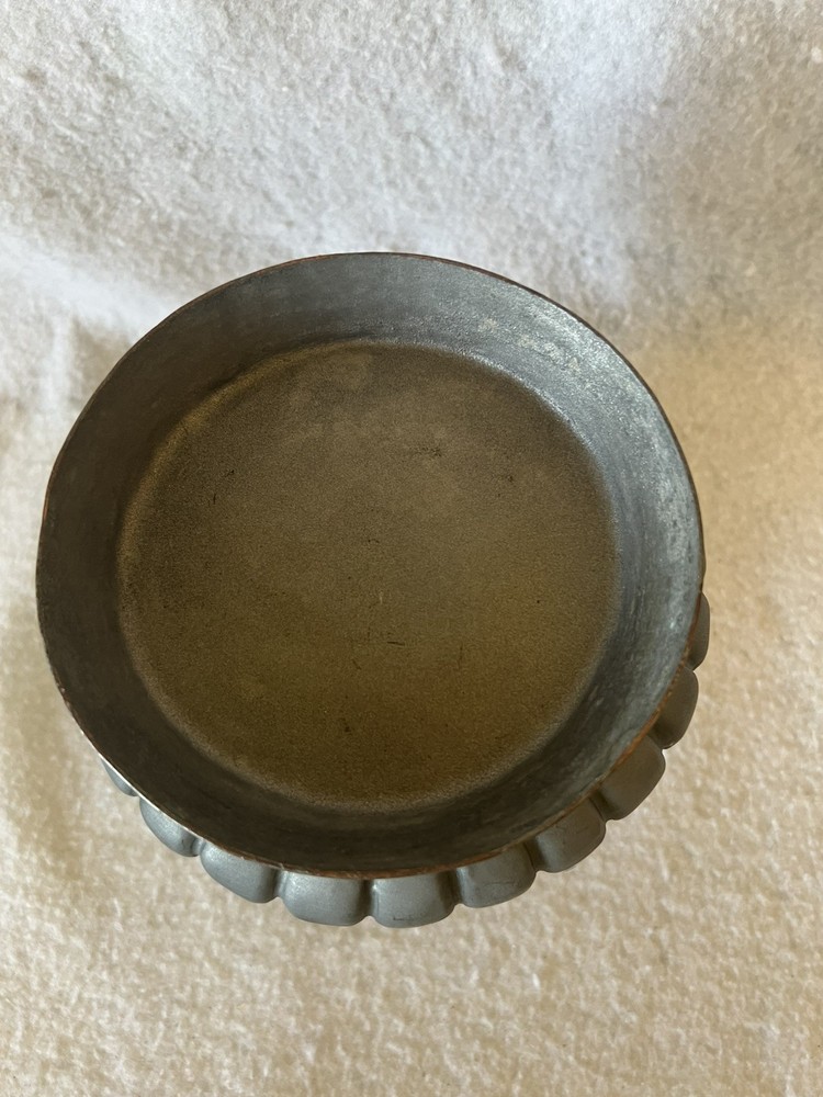 METAL VASE CONTAINER, STAMPED PATTERN